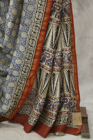 Blue HBP Cotton Silk Saree With Chanderi Border - SRBCSS810