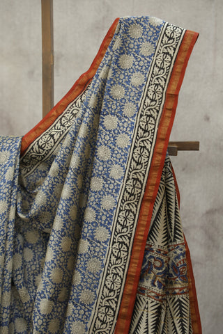 Blue HBP Cotton Silk Saree With Chanderi Border - SRBCSS810