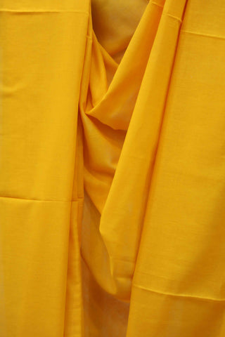 Mango Mul Cotton saree With Yellow Tassels