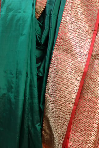 Green Banarasi Silk Saree-SRGBSS318