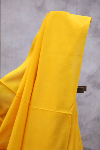 Mango Mul Cotton saree With Yellow Tassels