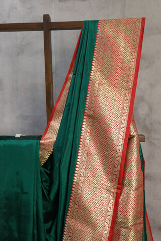 Green Banarasi Silk Saree-SRGBSS318