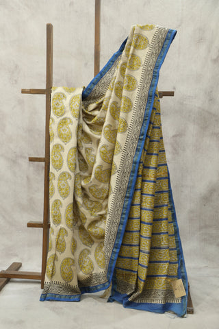 Cream HBP Cotton Silk Saree With Chanderi Border - SRCCSS848