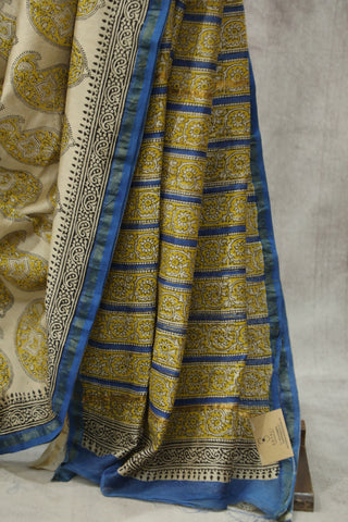 Cream HBP Cotton Silk Saree With Chanderi Border - SRCCSS848