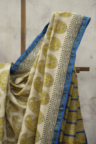 Cream HBP Cotton Silk Saree With Chanderi Border - SRCCSS848