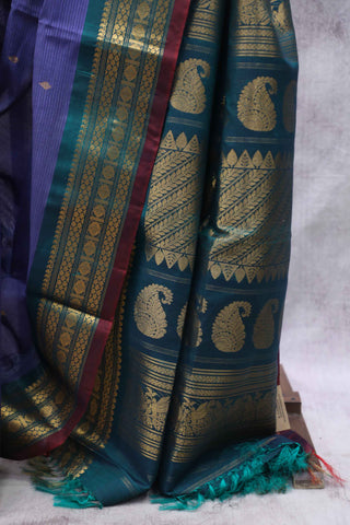 Purple Gadwal Cotton Silk Saree - SRPGCSS142