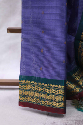 Purple Gadwal Cotton Silk Saree - SRPGCSS142