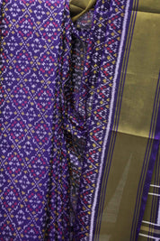 Dark Voilet Rajkot Patola Silk Saree-SRDVRPSS24EX