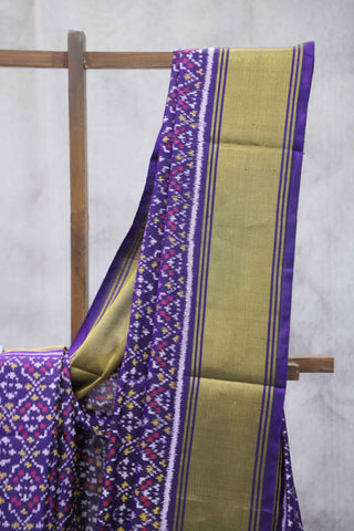 Dark Voilet Rajkot Patola Silk Saree-SRDVRPSS24EX