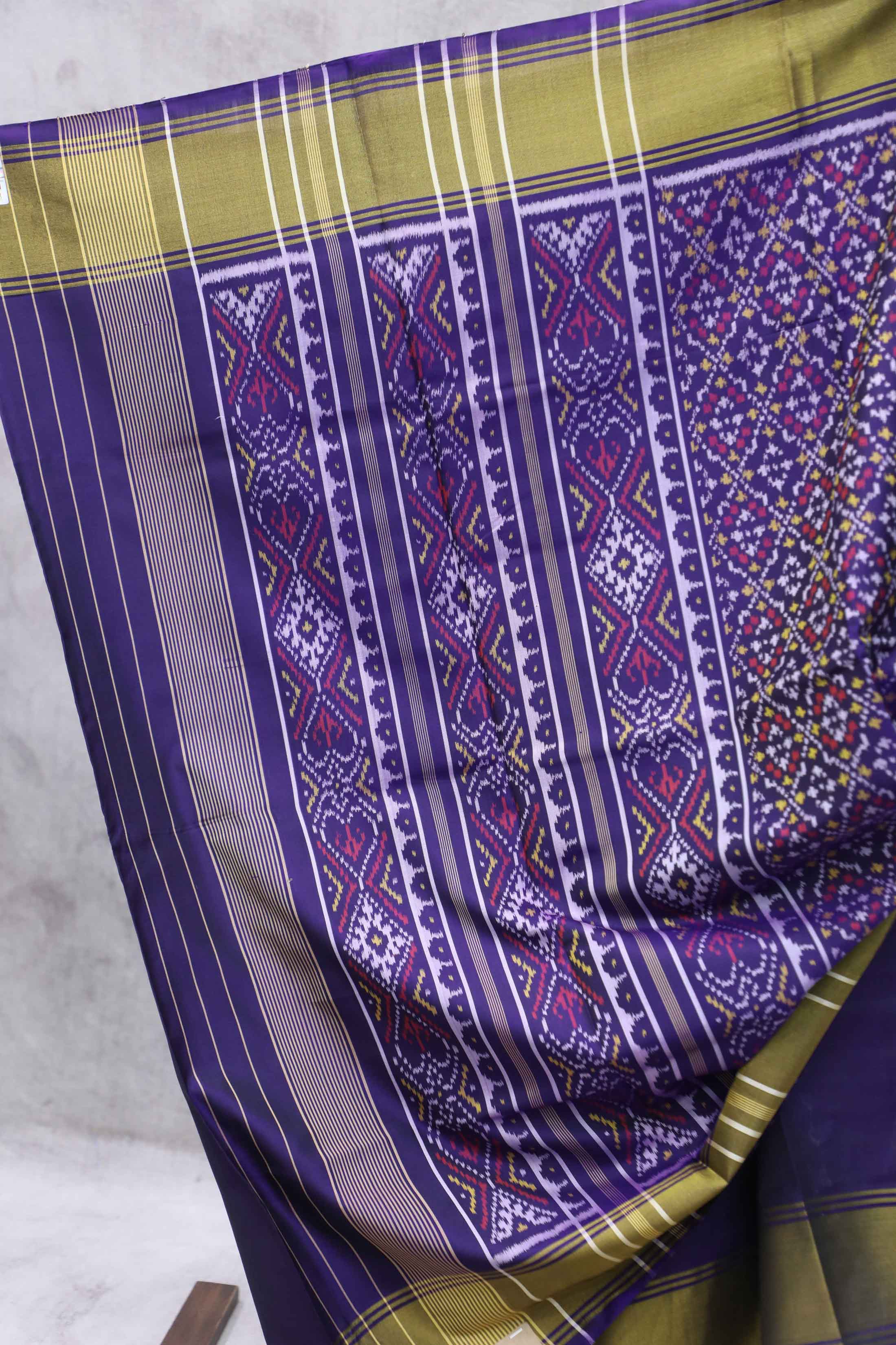 Dark Voilet Rajkot Patola Silk Saree-SRDVRPSS24EX