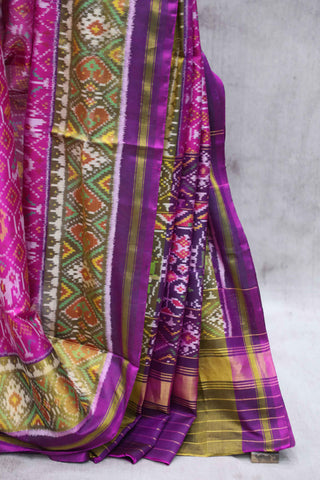 Dark Pink Rajkot Patola Silk Saree-SRDPRPSS36EX