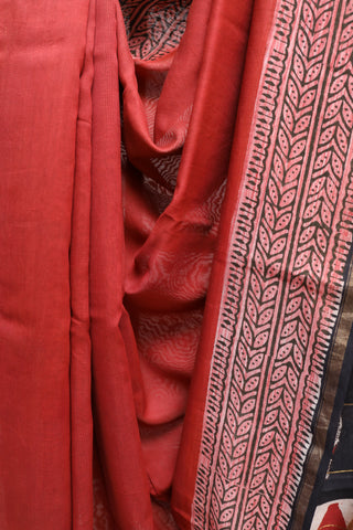 Red HBP Cotton Silk Chanderi Saree - SRRCSCS567