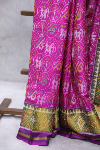 Dark Pink Rajkot Patola Silk Saree-SRDPRPSS36EX