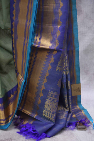 Light green Gadwal Cotton Silk Saree - SRLGGCS144