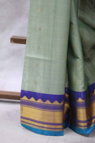 Light green Gadwal Cotton Silk Saree - SRLGGCS144