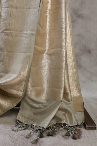 Grey Banarasi Silk Saree-SRGBSS454