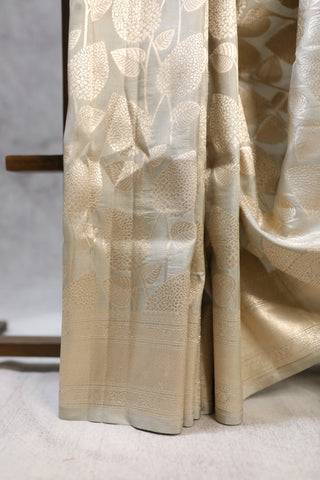 Grey Banarasi Silk Saree-SRGBSS454