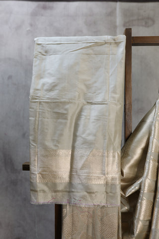 Grey Banarasi Silk Saree-SRGBSS454