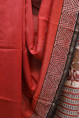 Maroon HBP Cotton Silk Chanderi Saree -SRMCSCS547 (RD02)