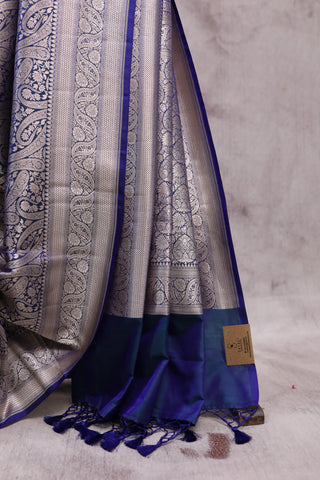 Peacock Blue Banarasi Silk Saree-SRPBBSS451