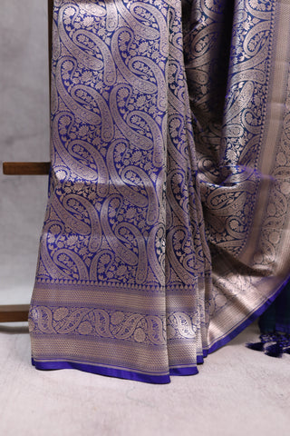 Peacock Blue Banarasi Silk Saree-SRPBBSS451