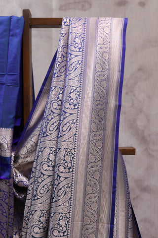 Peacock Blue Banarasi Silk Saree-SRPBBSS451