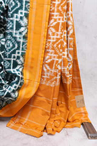 Green Pochampalli Cotton Ikat Saree-SRGPCIS181