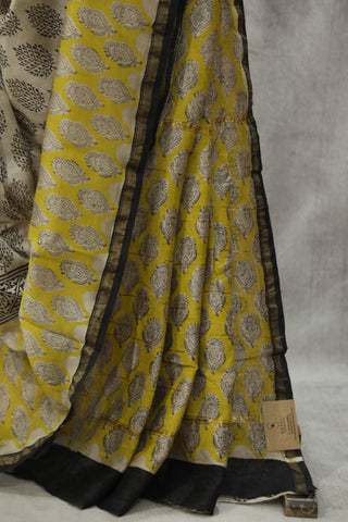 Cream HBP Cotton Silk Saree With Chanderi Border - SRCCSS851