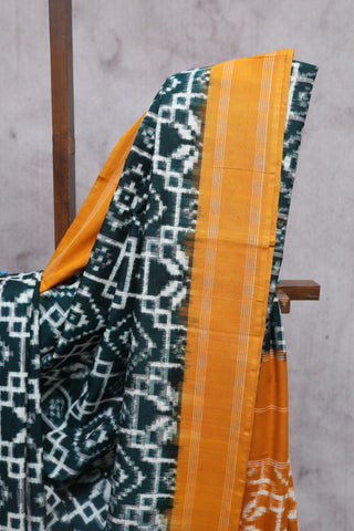 Green Pochampalli Cotton Ikat Saree-SRGPCIS181