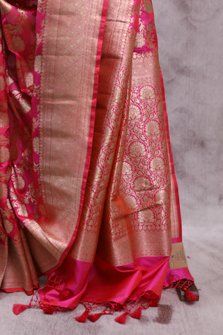 Pink Banarasi Silk Saree-SRPBSS441