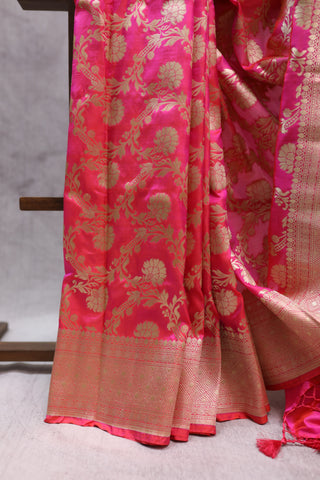 Pink Banarasi Silk Saree-SRPBSS441