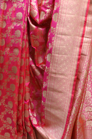 Pink Banarasi Silk Saree-SRPBSS441