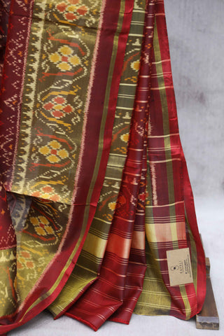 Wine Rajkot Patola Silk Saree-SRWRPSS48EX