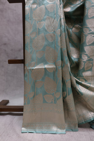 Aqua Green Banarasi Silk Saree-SRAGBSS456