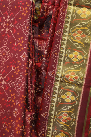 Wine Rajkot Patola Silk Saree-SRWRPSS48EX