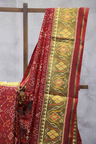 Wine Rajkot Patola Silk Saree-SRWRPSS48EX