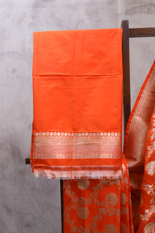 Orange Banarasi Silk Saree-SROBSS442