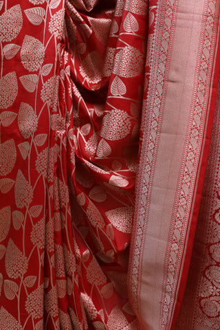 Red Banarasi Silk Saree-SRRBSS443