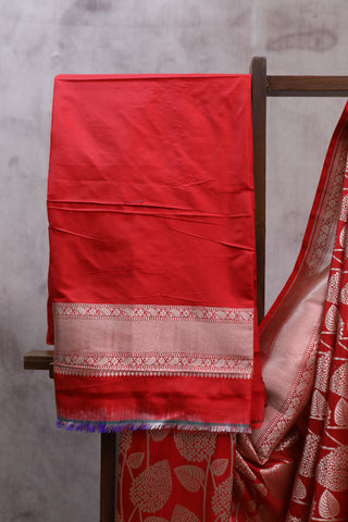 Red Banarasi Silk Saree-SRRBSS443