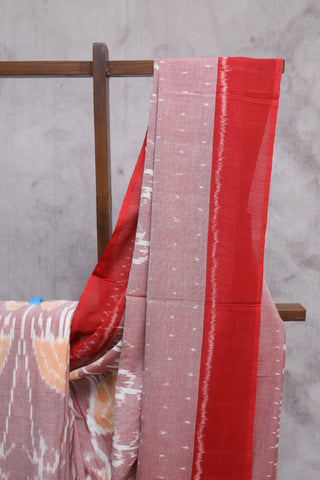 Mauve Pochampalli Cotton Ikat Saree-SRMPCIS188