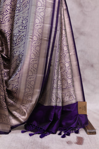 Purple Banarasi Silk Saree-SRPBSS444