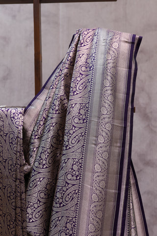 Purple Banarasi Silk Saree-SRPBSS444