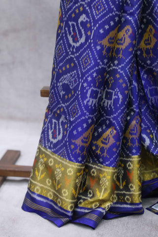 Blue Rajkot Patola Silk Saree-SRBRPSS165