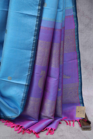 Blue Kanjeevaram Silk Saree-SRBKSS288(RD33)