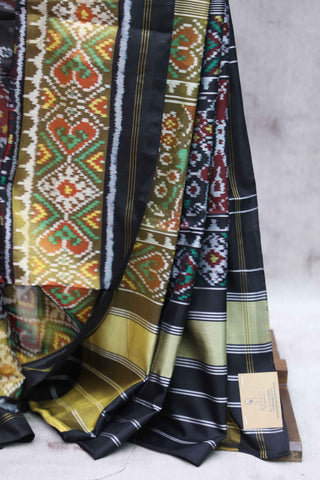 Black Rajkot Patola Silk Saree-SRBPRPSS28EX