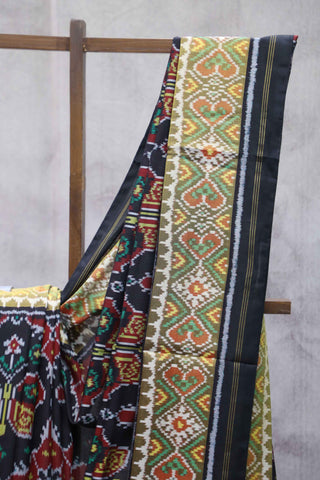 Black Rajkot Patola Silk Saree-SRBPRPSS28EX