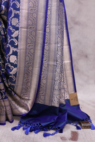 Blue Banarasi Silk Saree-SRBBSS449