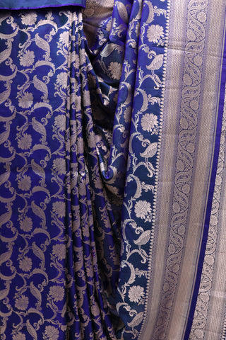 Blue Banarasi Silk Saree-SRBBSS449