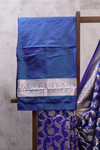 Blue Banarasi Silk Saree-SRBBSS449