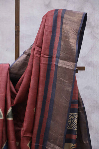 Maroon HBP Tussar Silk Saree - SRMTSS733 (RD67)